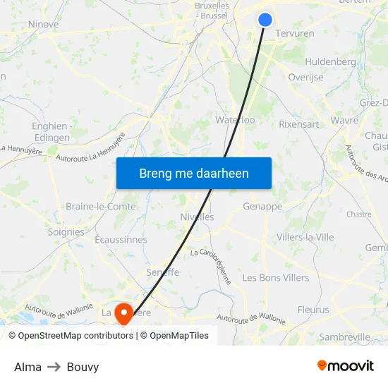 Alma to Bouvy map