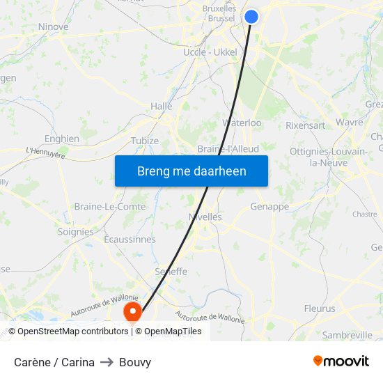Carène / Carina to Bouvy map