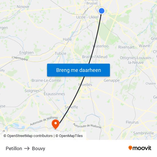 Petillon to Bouvy map