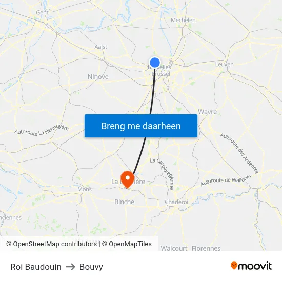 Roi Baudouin to Bouvy map