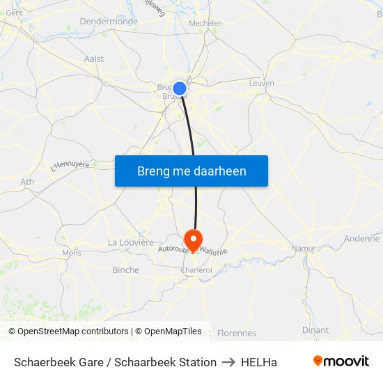 Schaerbeek Gare / Schaarbeek Station to HELHa map