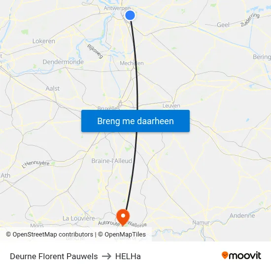 Deurne Florent Pauwels to HELHa map