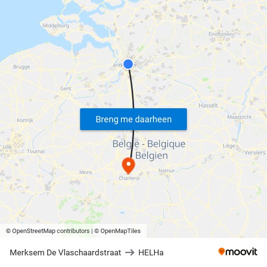Merksem De Vlaschaardstraat to HELHa map
