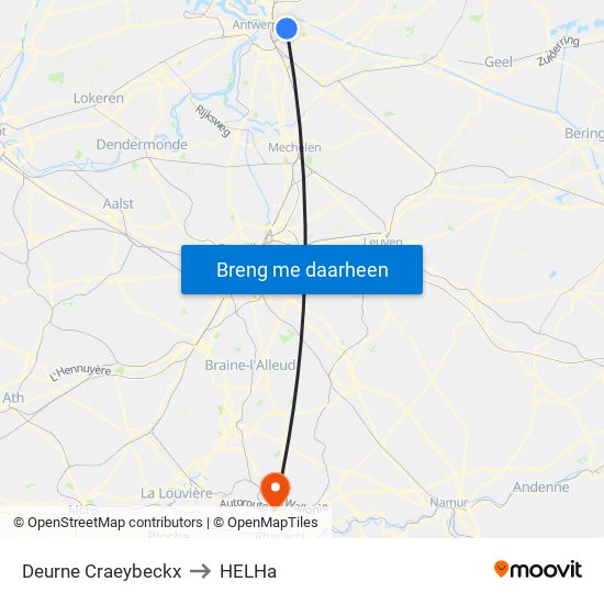 Deurne Craeybeckx to HELHa map