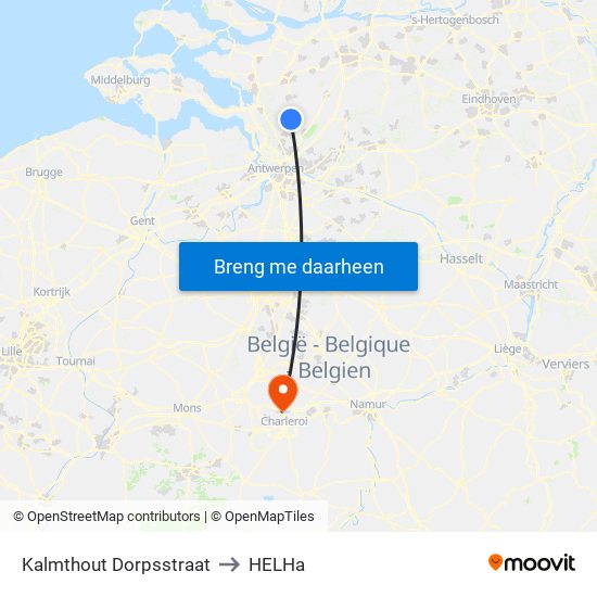 Kalmthout Dorpsstraat to HELHa map