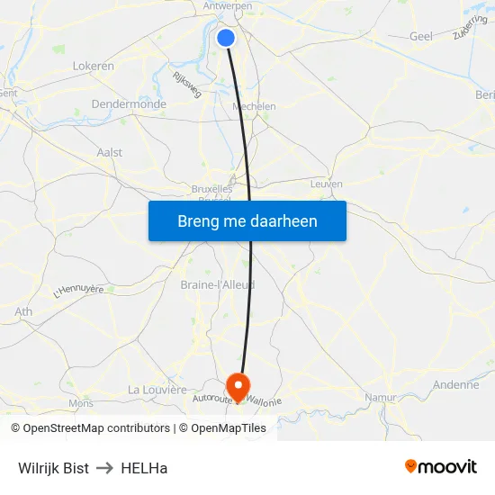 Wilrijk Bist to HELHa map