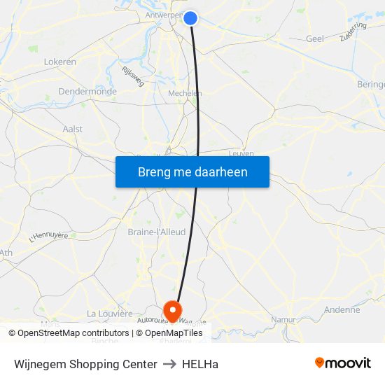 Wijnegem Shopping Center to HELHa map
