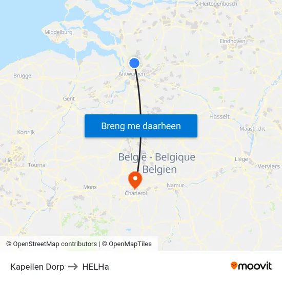 Kapellen Dorp to HELHa map