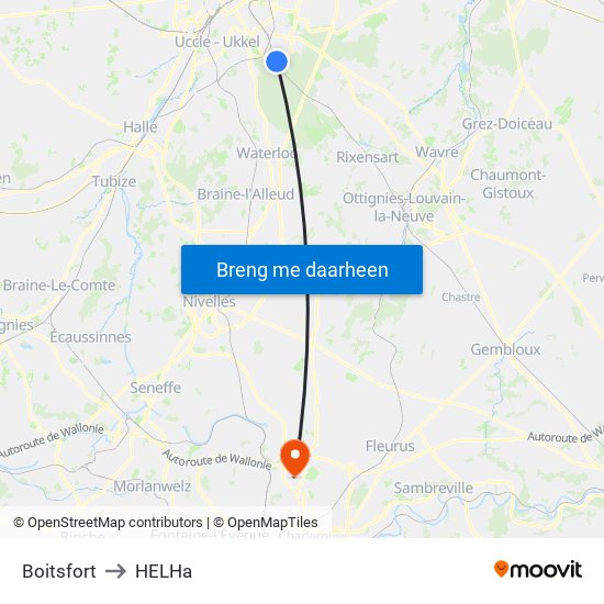 Boitsfort to HELHa map