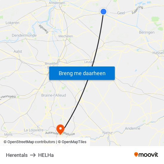 Herentals to HELHa map