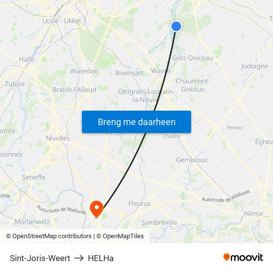 Sint-Joris-Weert to HELHa map