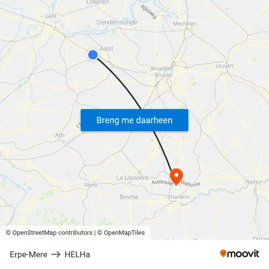 Erpe-Mere to HELHa map