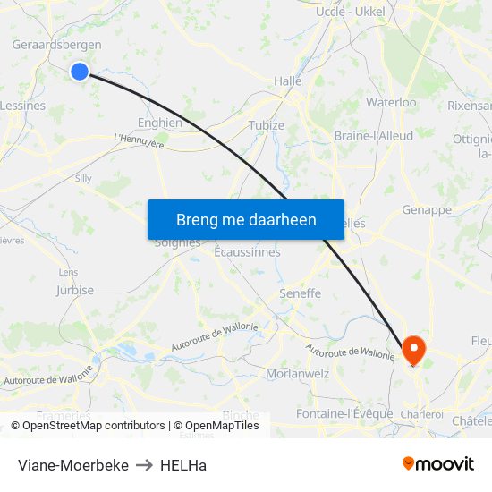 Viane-Moerbeke to HELHa map