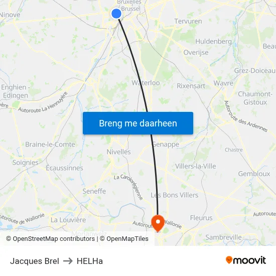 Jacques Brel to HELHa map