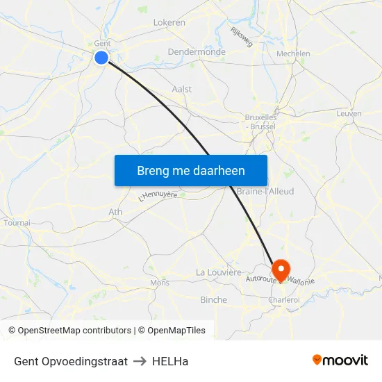 Gent Opvoedingstraat to HELHa map