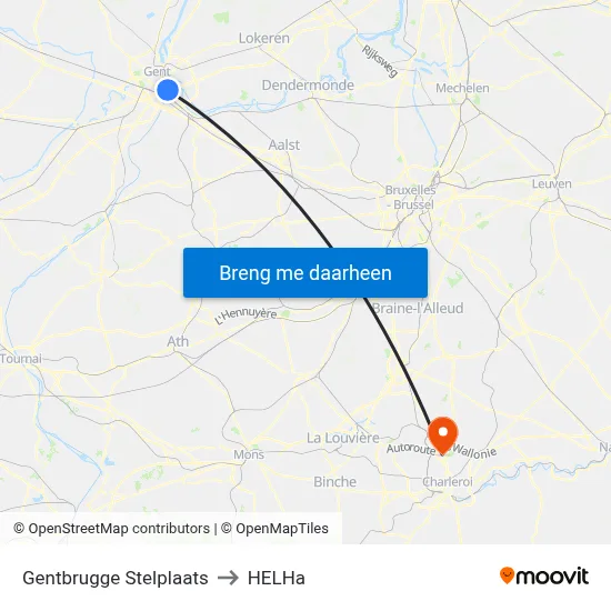 Gentbrugge Stelplaats to HELHa map