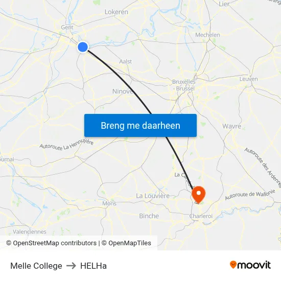 Melle College to HELHa map