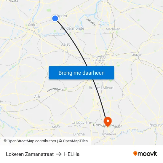 Lokeren Zamanstraat to HELHa map