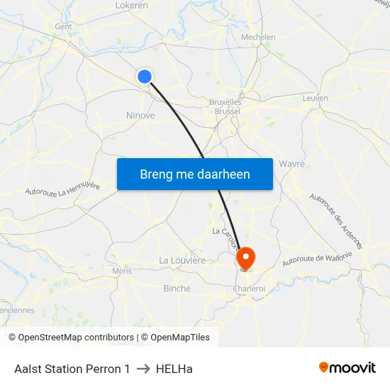 Aalst Station Perron 1 to HELHa map