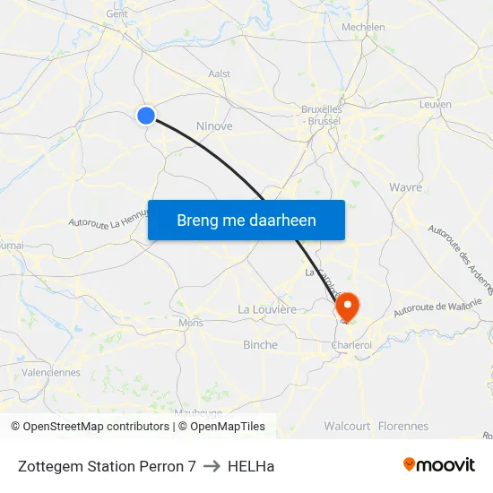 Zottegem Station Perron 7 to HELHa map