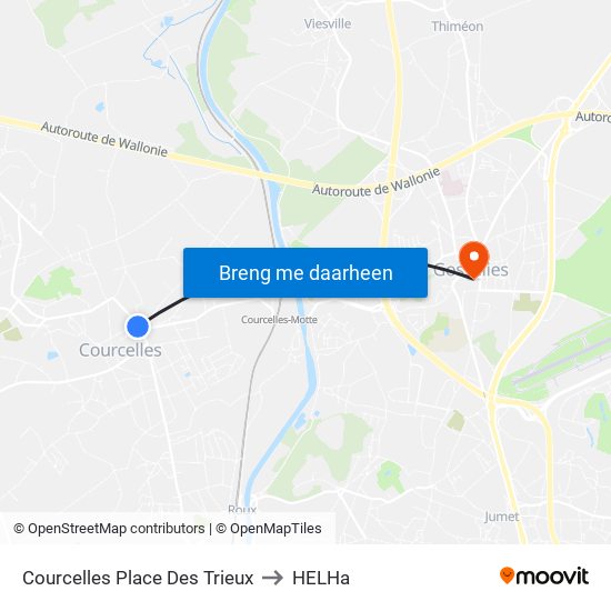 Courcelles Place Des Trieux to HELHa map