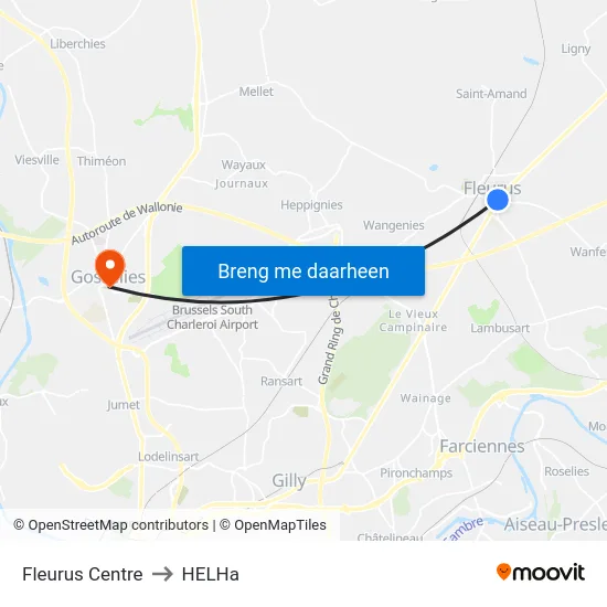 Fleurus Centre to HELHa map