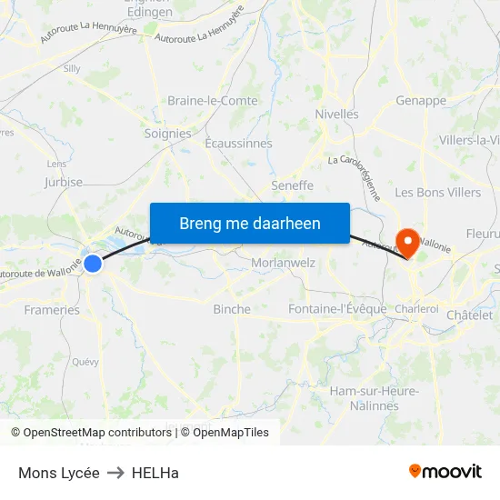 Mons Lycée to HELHa map