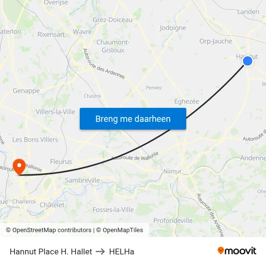 Hannut Place H. Hallet to HELHa map