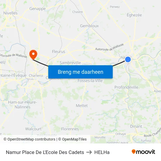 Namur Place De L'Ecole Des Cadets to HELHa map