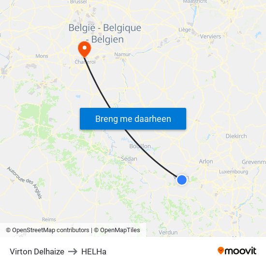 Virton Delhaize to HELHa map