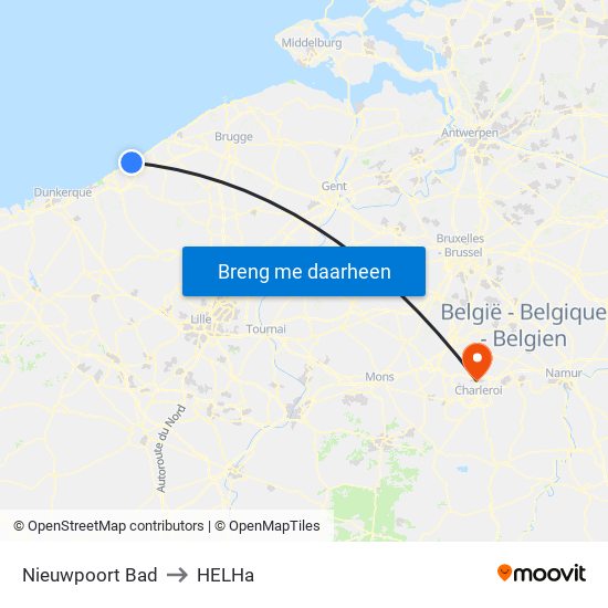 Nieuwpoort Bad to HELHa map