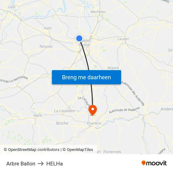 Arbre Ballon to HELHa map