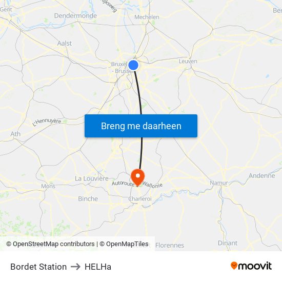 Bordet Station to HELHa map