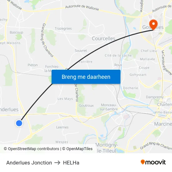 Anderlues Jonction to HELHa map