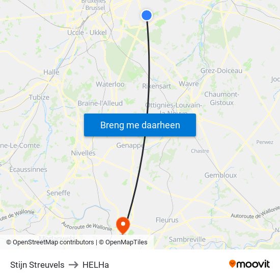 Stijn Streuvels to HELHa map