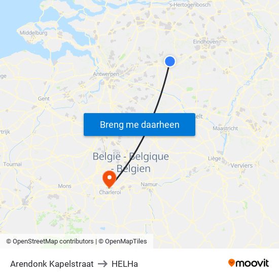 Arendonk Kapelstraat to HELHa map