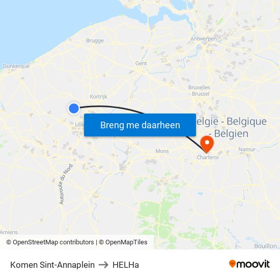 Komen Sint-Annaplein to HELHa map