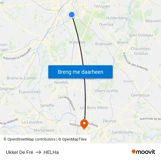 Ukkel De Fré to HELHa map