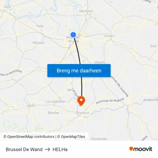 Brussel De Wand to HELHa map
