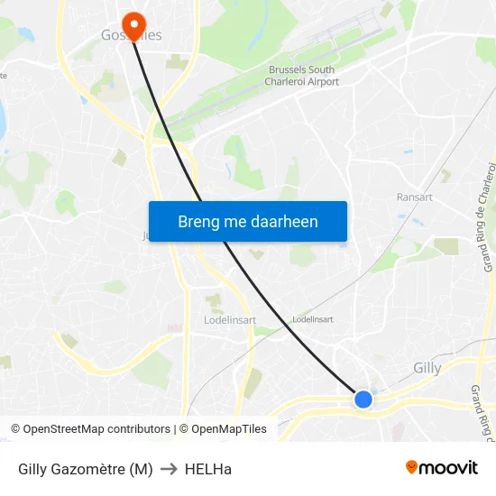 Gilly Gazomètre (M) to HELHa map