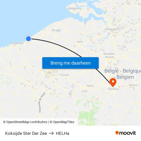 Koksijde Ster Der Zee to HELHa map