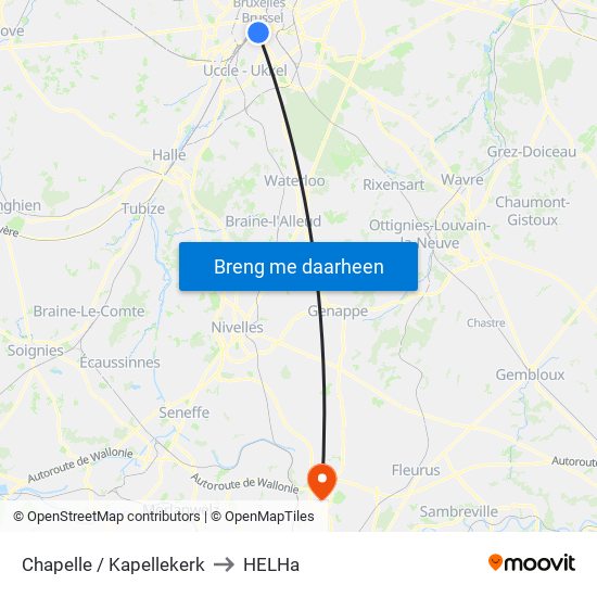 Chapelle / Kapellekerk to HELHa map