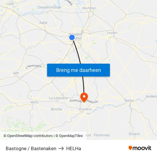Bastogne / Bastenaken to HELHa map