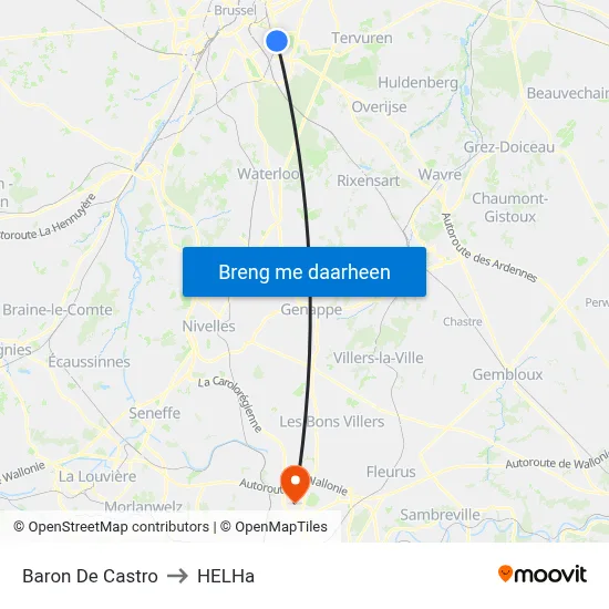 Baron De Castro to HELHa map