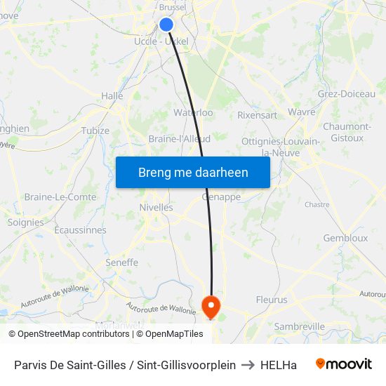 Parvis De Saint-Gilles / Sint-Gillisvoorplein to HELHa map