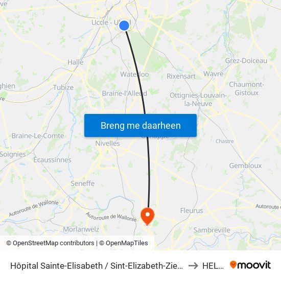 Hôpital Sainte-Elisabeth / Sint-Elizabeth-Ziekenhuis to HELHa map