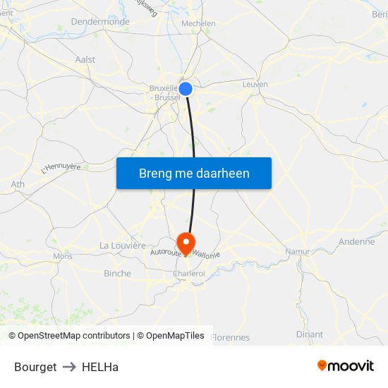 Bourget to HELHa map