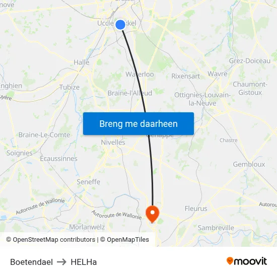 Boetendael to HELHa map