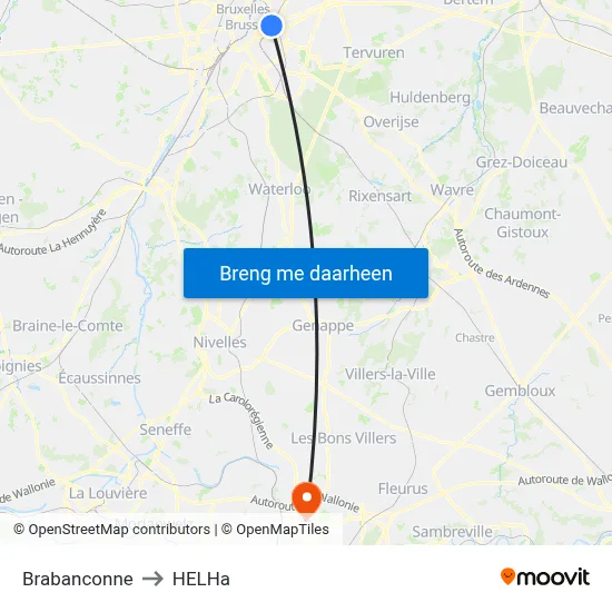 Brabanconne to HELHa map