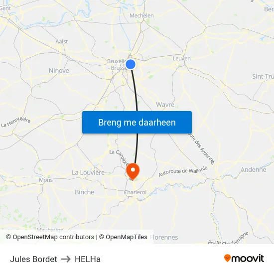 Jules Bordet to HELHa map